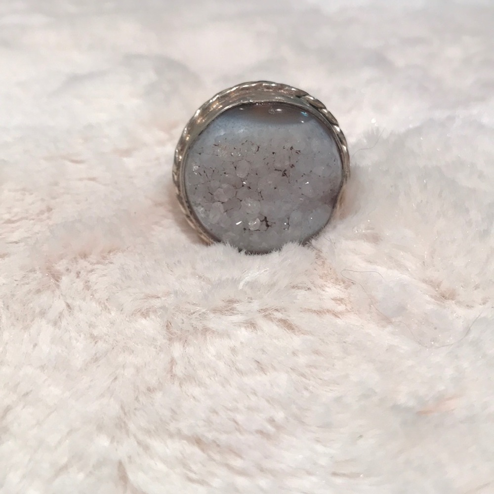 Grey stone ring